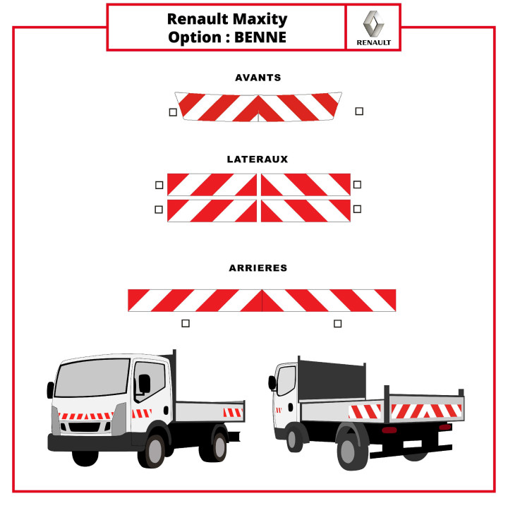 Kit de balisage pour Renault Maxity Benne