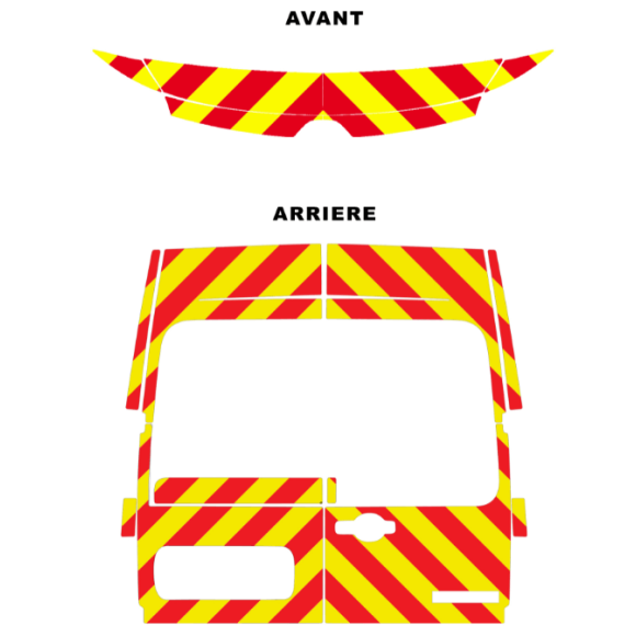 Kit de balisage Jaune/Rouge pour Renault Master 8 Kit de balisage Jaune/Rouge pour Renault Master 8