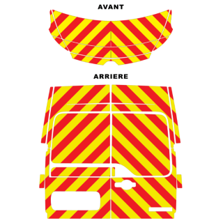 Kit de balisage Jaune/Rouge pour Renault Master 9 (avant + arrière complet) Kit de balisage Jaune/Rouge pour Renault Master 9 (avant + arrière complet)