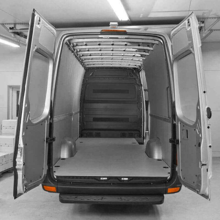 Habillage bois complet pour Peugeot Expert Double Cabine - avec plancher avec film antidérapant gris