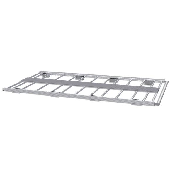 Galerie aluminium pour Ford Courier. Galerie plate idéale pour parkings